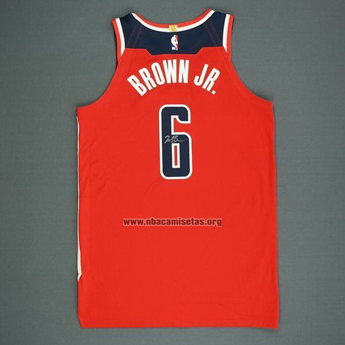 Camiseta Washington Wizards Troy Brown Jr. NO 6 Icon Autentico Rojo
